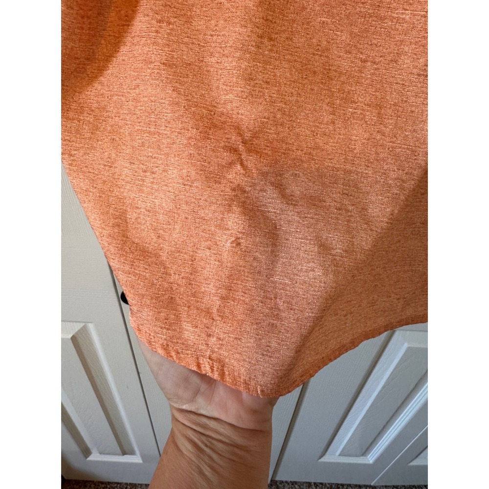 Royaura Hawaiian Mens XXL Orange Short Sleeve Mandarin Collar Button Down Shirt - Picture 3 of 7